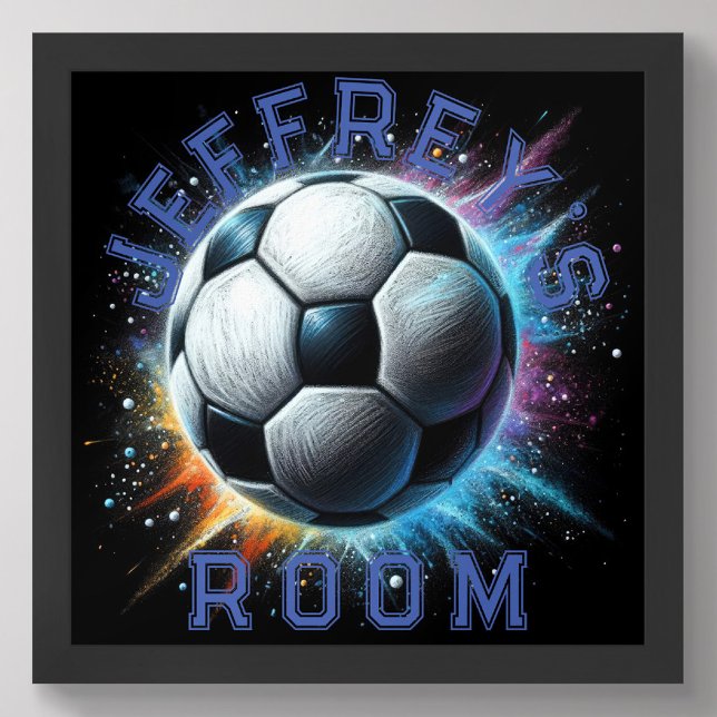 Pastel Zeichnend Soccer Ball Power personalisieren Poster (Von Creator hochgeladen)