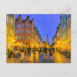 Pastel zeichnend Stadttor Danzig Blick auf Neptun Feiertagspostkarte