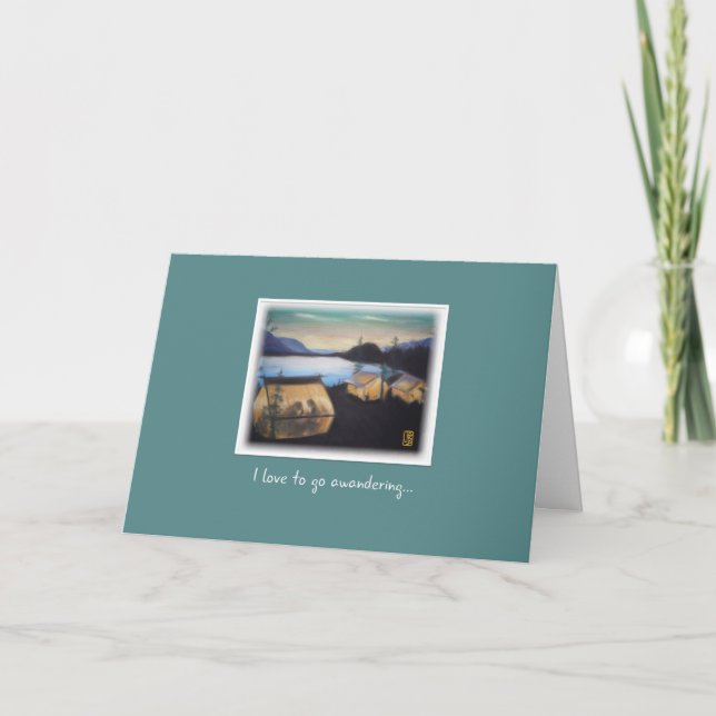 Pastel zelt bei Sonnenuntergang zum Ehemann Karte (Vorderseite)