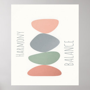 Pastel-Zen-Steine Poster - Süße skandinavische Tre