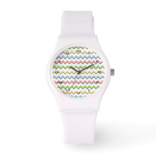 Pastel Zickzack Drop Shadow von Shirley Taylor Armbanduhr