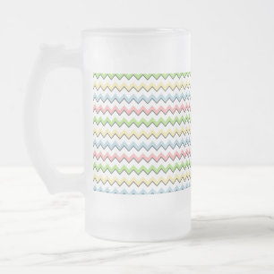 Pastel Zickzack Drop Shadow von Shirley Taylor Mattglas Bierglas