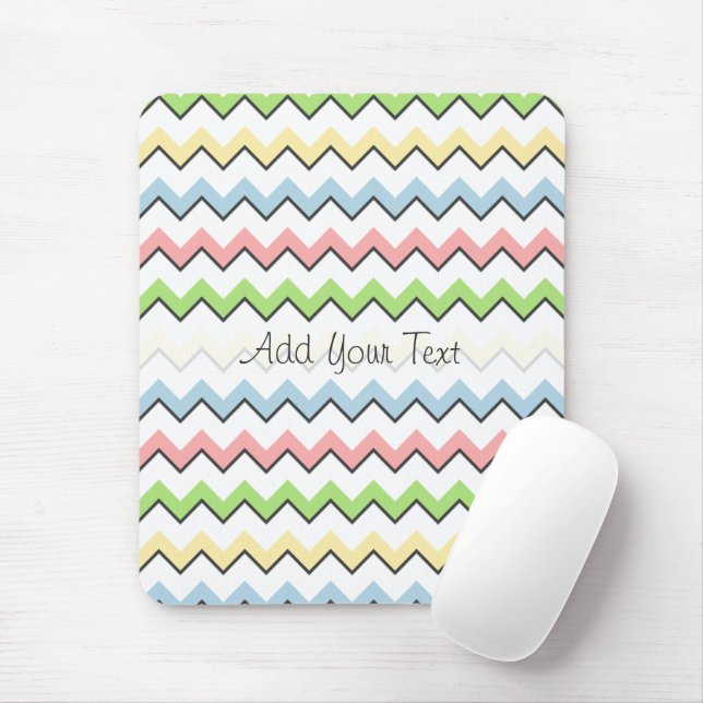 Pastel Zickzack Drop Shadow von Shirley Taylor Mousepad (Mit Mouse)