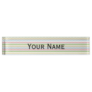 Pastel Zickzack Drop Shadow von Shirley Taylor Namensplakette