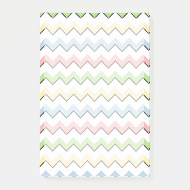 Pastel Zickzack Drop Shadow von Shirley Taylor Post-it Klebezettel (Vorderseite)