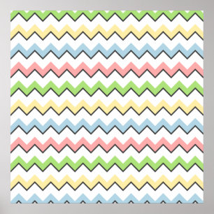 Pastel Zickzack Drop Shadow von Shirley Taylor Poster