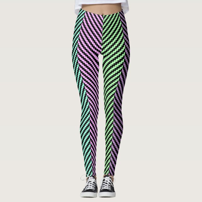 Pastel zigzag Leggings (Vorderseite)
