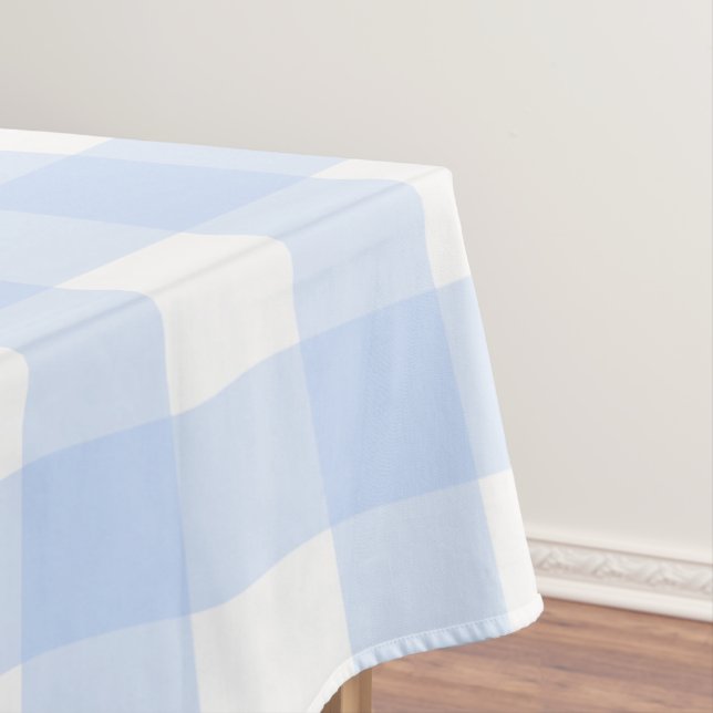 Pastelblau Kariertes Muster Oster Tischdecke (Beispiel)
