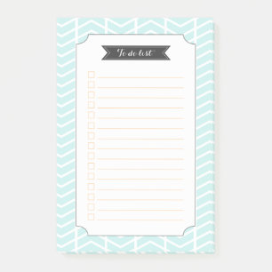 Pastelblau Zickzack - Liste ausführen Post-it Klebezettel