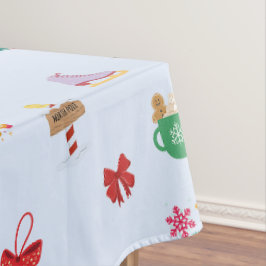 Pastelblaue Weihnachtsdekorationstabelle für die Z Tischdecke