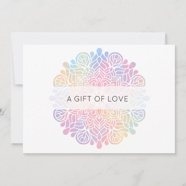 *~* Pastelfarben Rainbow Mandala Spirituell Mitteilungskarte (Vorderseite)