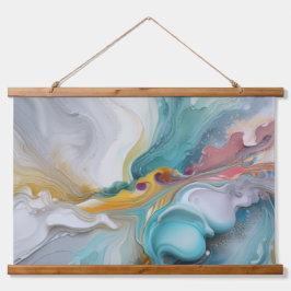 Pastelfarben Wandbehängung, Wohngestaltung Wandteppich Mit Holzrahmen