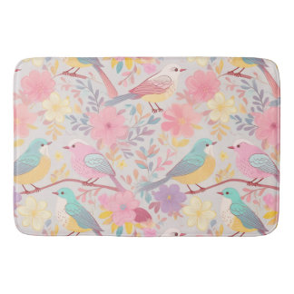 Pastelfeder-Blumenmuster 02 Badematte