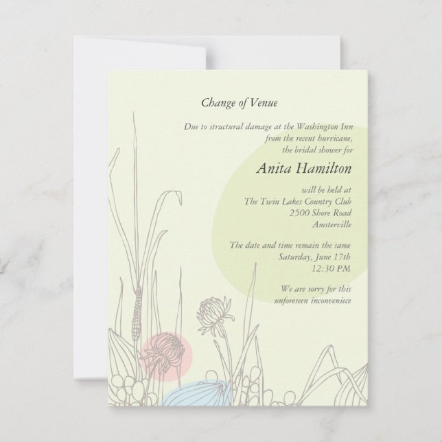 Pastelfelder Änderung der Ankündigung (Vorderseite)