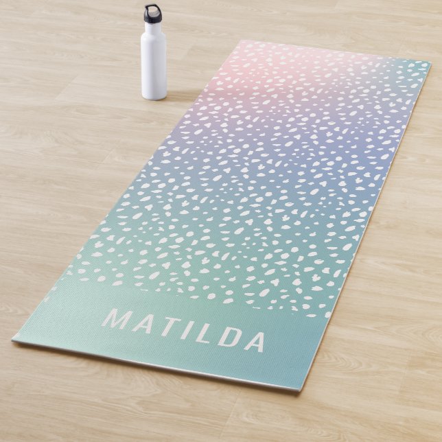 Pastelgradität + Stelle mit personalisiertem Strei Yogamatte (Beispiel)