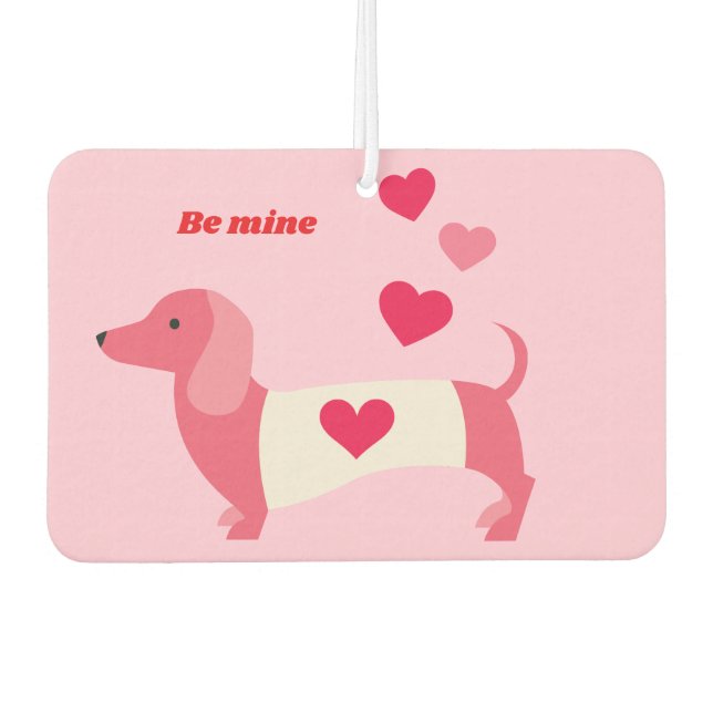 PastelHeart  Dachshund Valentine  Autolufterfrischer (Vorderseite)