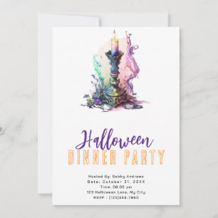 Pastelkerzenrauch Halloween-Dinnerparty Einladung