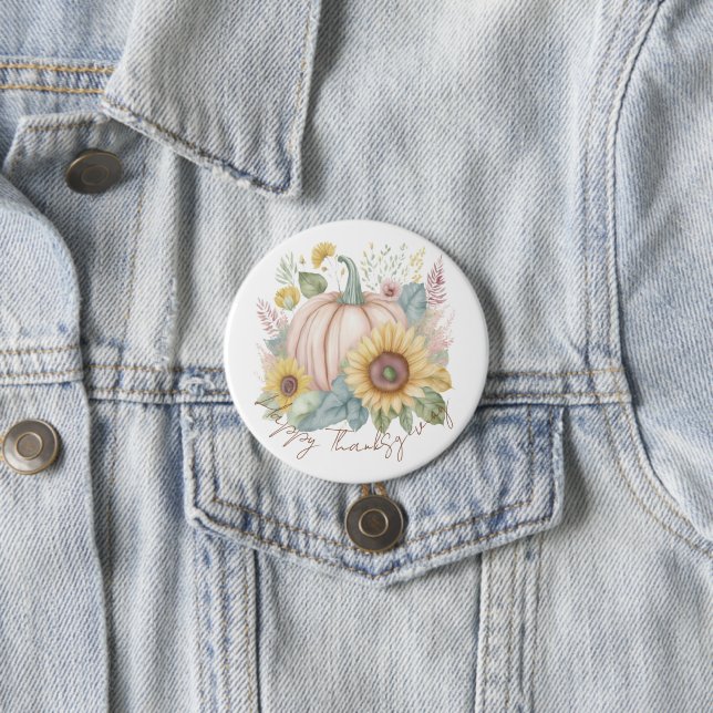 Pastelkürbis und Boho-Brauch Button (Beispiel)