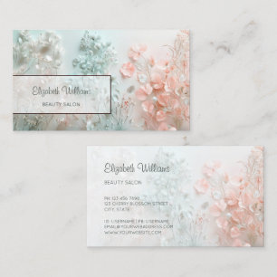 Pastell 3D Boho Blumen Visitenkarte
