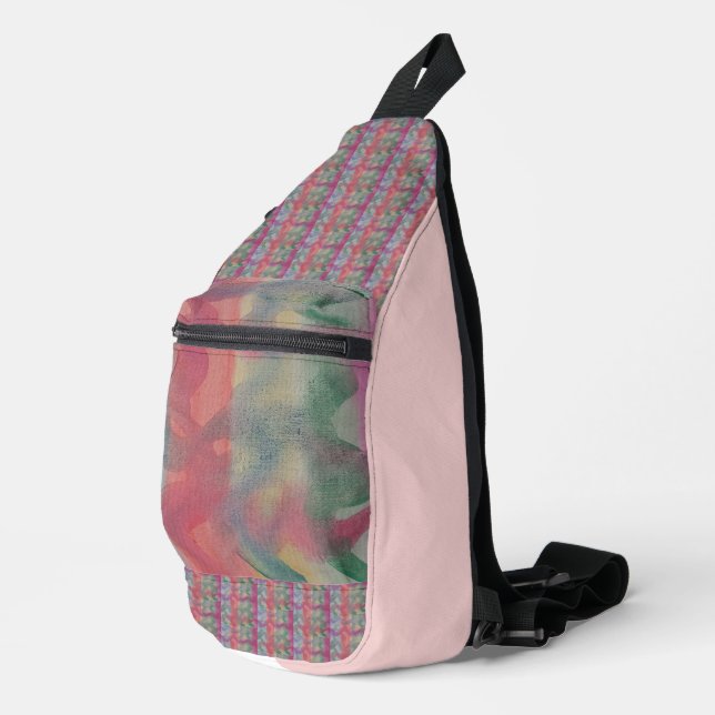 Pastell Abstrakt Art Crossbody Bag (Rechte Ecke)