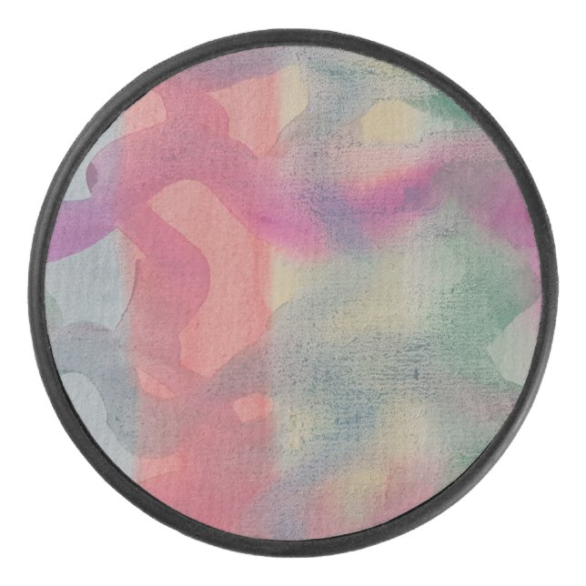 Pastell Abstrakt Art Eishockey Puck (Vorderseite)