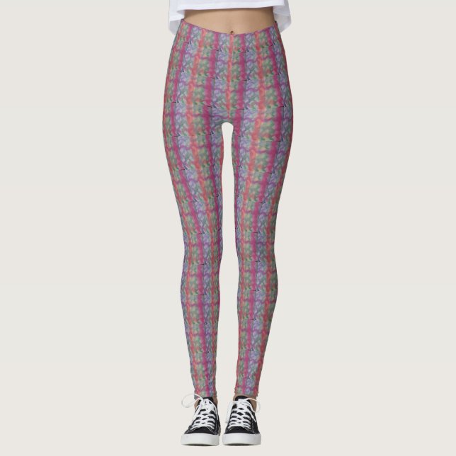 Pastell Abstrakt Art Leggings (Vorderseite)