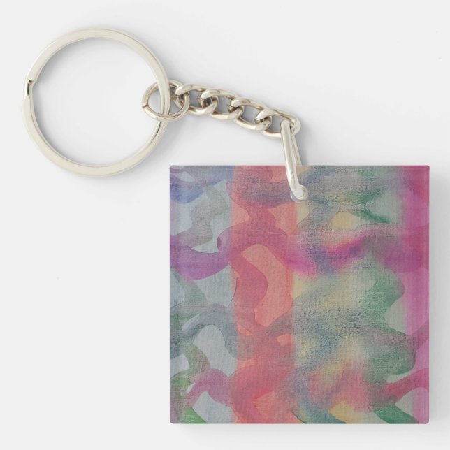 Pastell Abstrakt Art Schlüsselanhänger (Vorderseite)
