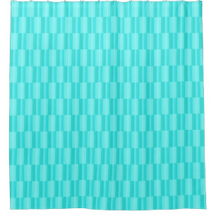 Pastell Abstrakt Türkis Blaue Streifen Duschvorhang