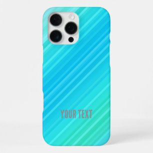 Pastell Abstrakt Türkis Blaue Streifen iPhone 16 Pro Max Hülle