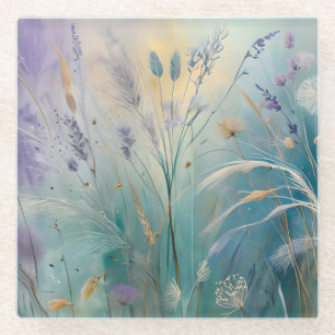 Pastell, Abstrakte Flüstern der Natur, Gras II Glasuntersetzer