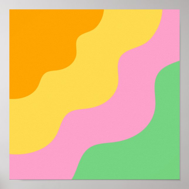 Pastell-Abstraktes Muster Poster (Vorne)