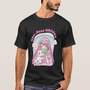 Pastell-Aesthetic japanische Kawaii-Katzen-Decora- T-Shirt