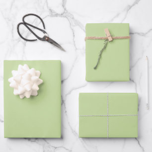 Pastell Apfelgrün Uni Geschenkpapier Set