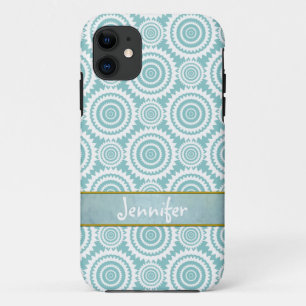 Pastell Aquamarin geometrische Muster Coole Kreise Case-Mate iPhone Hülle