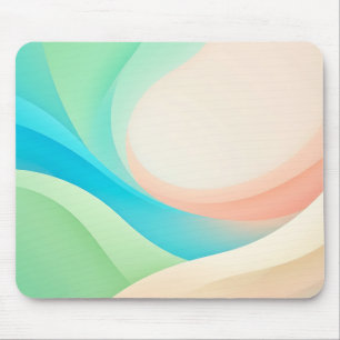 Pastell-Aquamarin-Pfirsich-Fließende-Schichten-Mau Mousepad