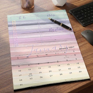 Pastell-Aquarell-Abstrakt-Boho-Büroarbeitsplatz Kalender