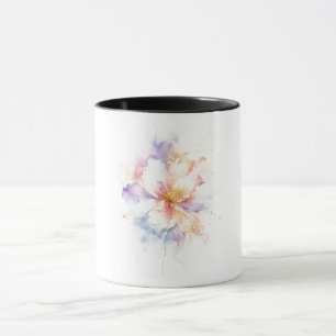 Pastell-Aquarell-Blume mit goldenen Akzenten Kunst Tasse