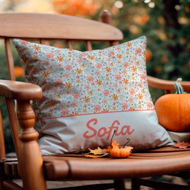 Pastell Aquarell Blume rustikal boho Throw Kissen (Von Creator hochgeladen)