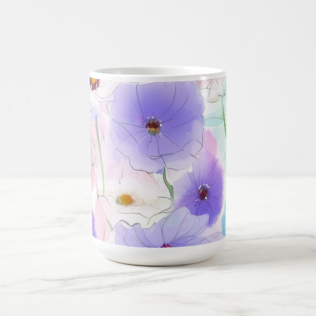 Pastell-Aquarell-Blumen-Kaffeetasse Kaffeetasse (Mittel)