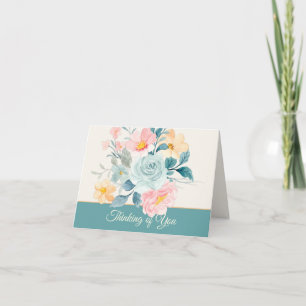 Pastell-Aquarell-Blumen personalisierbare Notizkar Karte