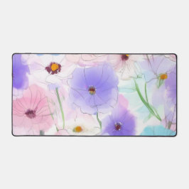 Pastell-Aquarell-Blumen-Schreibtischmatte Schreibtischunterlage