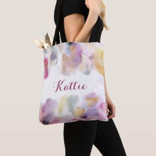 Pastell-Aquarell-Blumen-Tasche