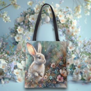 Pastell-Aquarell-Blumen-Wald-Häschen Ostern