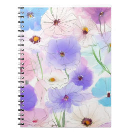 Pastell-Aquarell-Blumenkaffee Notizblock