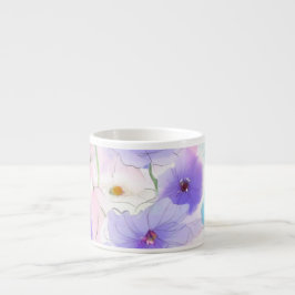 Pastell-Aquarell-Blumenmuster Espressotasse