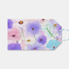 Pastell-Aquarell-Blumenmuster Geschenkanhänger