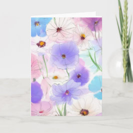 Pastell-Aquarell-Blumenmuster Karte