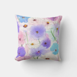 Pastell-Aquarell-Blumenmuster Kissen