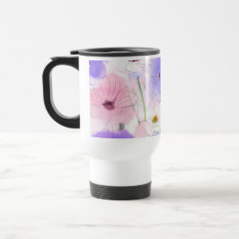 Pastell-Aquarell-Blumenmuster Reisebecher