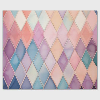 Pastell-Aquarell-Diamant-Harlekin-Geschenkpapier Geschenkpapier